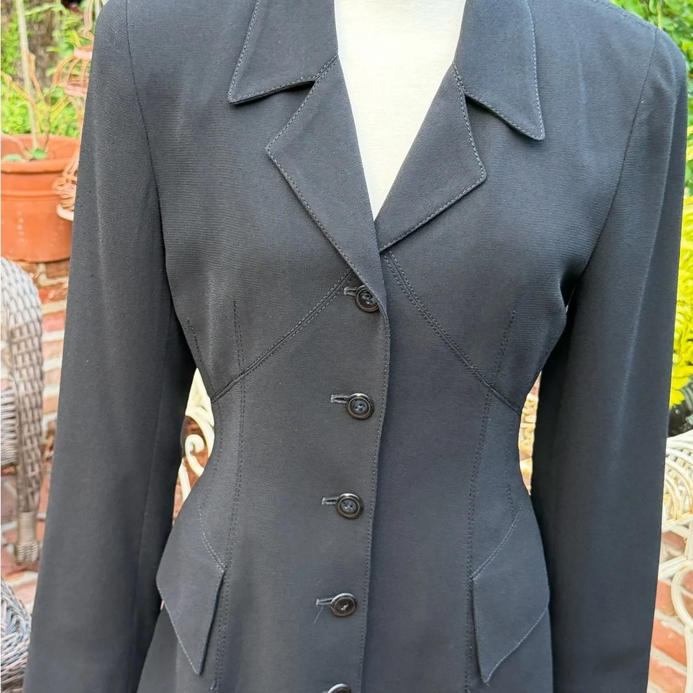 Cynthia Steffe Black Tailored Button-Front Blazer size 4 - Picture 3 of 9